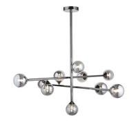 Luminosa Lighting Luminosa Grosseto Multi Arm Pendant Ceiling Light Black Chrome Plate & Smoked Mirror Glass 10 X 5W Led G9