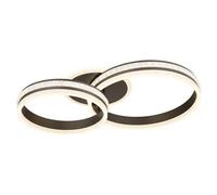 Luminosa Lighting Luminosa Grouni Integrated Led Semi Flush Ceiling Light Titanium Color Brushed 2X Led Dimmable 2700-6000K Remote Control