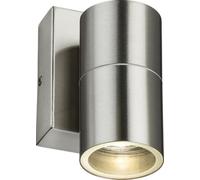 Knightsbridge OWALL1BCP 230V IP54 GU10 Fixed Single Wall Light with Photocell Sensor - Brushed Chrome