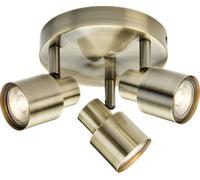Knightsbridge Triple GU10 Spotlight in Antique Brass