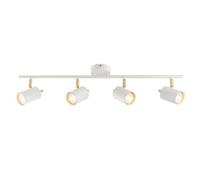 Luminosa Lighting Luminosa Gull 4 Light Spotlight Matt White Paint, Satin Brushed Gold, Gu10