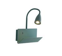 Luminosa Lighting Luminosa Gulp Flexible Arm Reading Usb Wall Lamp Shelf, Green, Gu10