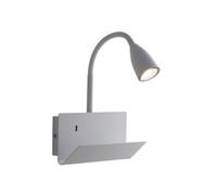 Luminosa Lighting Luminosa Gulp Flexible Arm Reading Usb Wall Lamp Shelf, White, Gu10