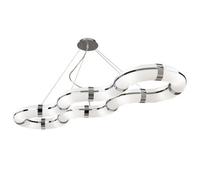 Luminosa Lighting Luminosa Guss Rectangular Pendant E27 12 Light E27 Curved Bar , Polished Chrome/white Acrylic, Cfl Lamps Included