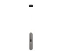 Luminosa Lighting Luminosa Gustave Slim Pendant Ceiling Light Smokey Grey, Matt Black Led G9 1X5W