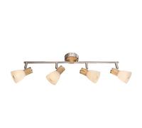 Netlighting Gylfi Ceiling Spotlight Bar Nickel Matt Opal Glass Shade 4x E14 in Grey Netlighting Grey
