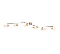 Luminosa Lighting Luminosa Gylfi Ceiling Spotlight Bar Nickel Matt Opal Glass Shade 6X E14