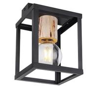 Luminosa Lighting Luminosa Hagar Semi Flush Ceiling Light Matt Black 1X E27