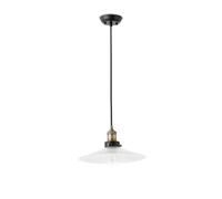 Luminosa Lighting Luminosa Halita 1 Light Dome Ceiling Pendant Antique Brass With Plate Shade, E27