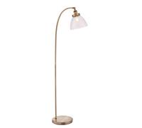 Luminosa Lighting Luminosa Hansen 1 Light Floor Lamp Antique Brass, Glass, E27