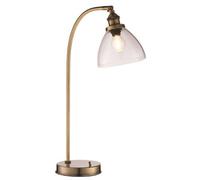 Luminosa Lighting Luminosa Hansen 1 Light Table Lamp Antique Brass, Glass, E14