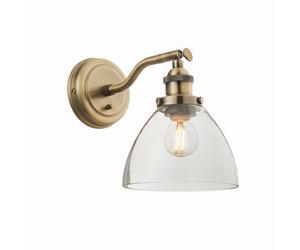 Luminosa Lighting Luminosa Hansen 1 Light Wall Glass, Antique Brass Plate, E14