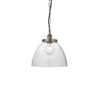 Endon 106896 Hansen Grand 1lt Pendant Brushed silver paint & clear glass 10W LED E27 (Required)