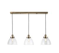 Luminosa Lighting Luminosa Hansen Plate Pendant Ceiling Lamp, Antique Brass Plate, Glass