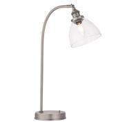 Luminosa Lighting Luminosa Hansen Task Table Lamp Brushed Silver Paint, Clear Glass