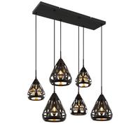 Luminosa Lighting Luminosa Hassan Cluster Pendant Ceiling Light Matt Black 6X E27