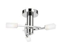 Luminosa Lighting Luminosa Havana 3 Light Semi Flush Multi Arm Ceiling Light Chrome, Acid Etched Glass, G9