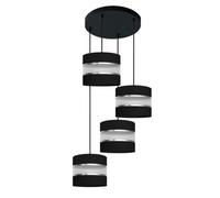 Helen Cluster Pendant Ceiling Light Black Silver 35cm Netlighting Black One Size