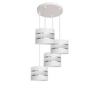 Luminosa Lighting Luminosa Helen Cluster Pendant Ceiling Light White, Silver 35Cm