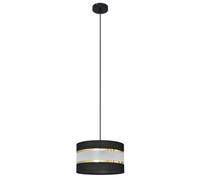 Helen Cylindrical Pendant Ceiling Light Black Gold 25cm Netlighting Black One Size