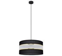 Helen Cylindrical Pendant Ceiling Light Black Gold 40cm Netlighting Black One Size