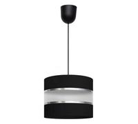 Netlighting Helen Cylindrical Pendant Ceiling Light Black, Silver 20cm