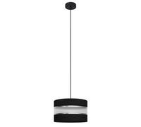 Helen Cylindrical Pendant Ceiling Light Black Silver 25cm Netlighting Black One Size