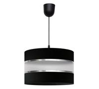 Luminosa Lighting Luminosa Helen Cylindrical Pendant Ceiling Light Black, Silver 35Cm