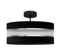 Helen Cylindrical Pendant Ceiling Light Black Silver 40cm Netlighting Black One Size
