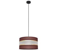 Netlighting Helen Cylindrical Pendant Ceiling Light Brown, Gold, Black 35cm