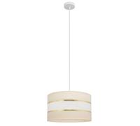 Helen Cylindrical Pendant Ceiling Light Ecru Gold White 35cm Netlighting Beige One Size