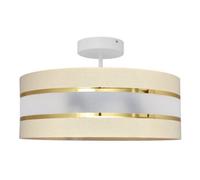 Helen Cylindrical Pendant Ceiling Light Ecru Gold White 40cm Netlighting Beige One Size
