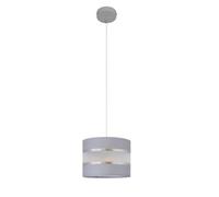 Helen Cylindrical Pendant Ceiling Light Grey Silver 20cm Netlighting Grey One Size