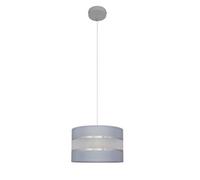 Luminosa Lighting Luminosa Helen Cylindrical Pendant Ceiling Light Grey, Silver 25Cm