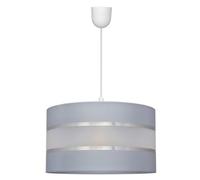 Luminosa Lighting Luminosa Helen Cylindrical Pendant Ceiling Light Grey, Silver 35Cm