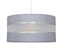 Helen Cylindrical Pendant Ceiling Light Grey Silver 40cm Netlighting Grey One Size