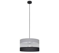 Netlighting Helen Cylindrical Pendant Ceiling Light Grey, Silver, Black 35cm