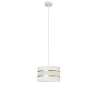 Helen Cylindrical Pendant Ceiling Light White Gold 25cm Netlighting White One Size