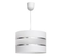 Luminosa Lighting Luminosa Helen Cylindrical Pendant Ceiling Light White, Silver 35Cm