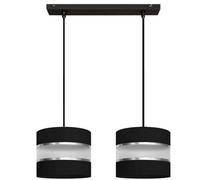 Luminosa Lighting Luminosa Helen Straight Bar Pendant Ceiling Light Black, Silver 45Cm