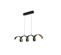 Eco-Light Helix LED hanging light, black and gold, 80 cm