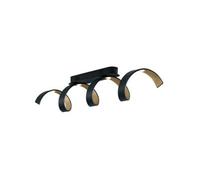 Luminosa Lighting Luminosa Helix Led Swirl Semi Flush Light Black, Gold 1600Lm 3000K 80X18X13.5Cm