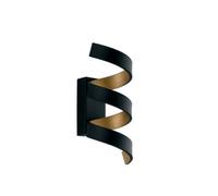 Eco-Light LED wall light Helix, black-gold, 26 cm