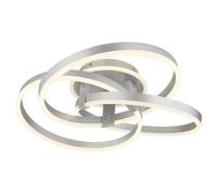 Luminosa Lighting Luminosa Herwig Integrated Led Semi Flush Ceiling Light Aluminium Brushed Led Dimmable 2700-6000K Remote Control