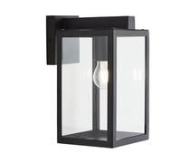 Luminosa Lighting Luminosa Hestia Glass Panel Outdoor Wall Lantern Black Ip44
