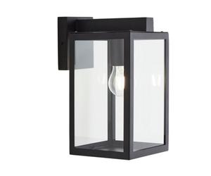 Luminosa Lighting Luminosa Hestia Glass Panel Outdoor Wall Lantern Black Ip44