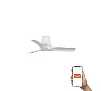 Luminosa Lighting Luminosa Hey Tube Small 3 Blade Ceiling Fan Matt White Tuya Smart System