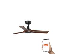 Luminosa Lighting Luminosa Heywood Small 3 Blade Ceiling Fan Matt Black, Walnut Tuya Smart System