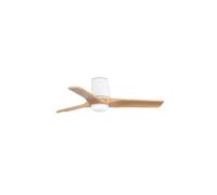 Luminosa Lighting Luminosa Heywood Tub Small 3 Blade Ceiling Fan Matt White, Pine With Light 2700 - 4000 - 6000K Tuya Smart System