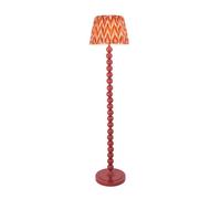 Luminosa Lighting Luminosa Higgledy Gloss Pink Clay Paint Floor Lamp With Apricot Orange Fabric Zigzag Shade 35Cm E27